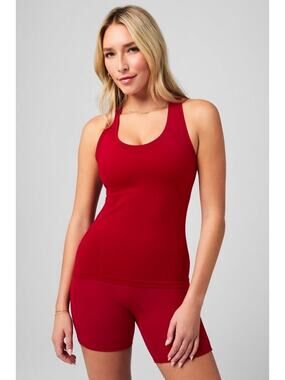 New Fabletics Feather Tech+ Racerback Tank holly Berry Women's size M